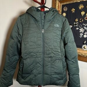 The North Face Rhea Down Puffer Jacket Women's 550 Fill Hooded Quilted  Sz L